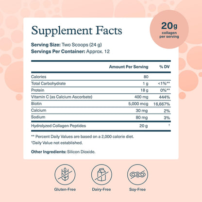 Youtheory Collagen Powder – Premium Hydrolyzed Collagen with Vitamin C & Biotin (Unflavored, 10 oz) – Dairy & Gluten Free