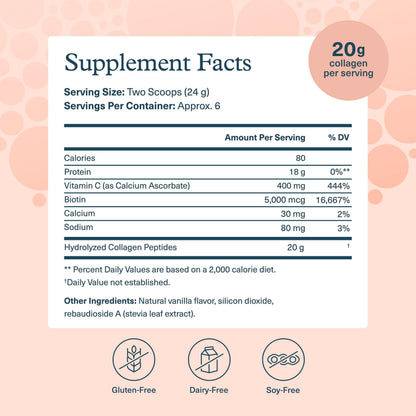 Youtheory Collagen Powder – Vanilla, 4.7 oz | Vitamin C & Biotin