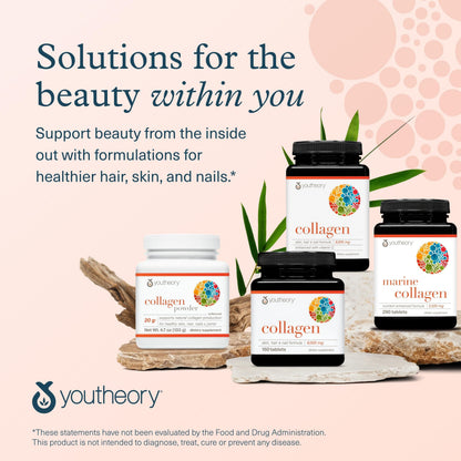 Youtheory Collagen Powder – Vanilla, 4.7 oz | Vitamin C & Biotin