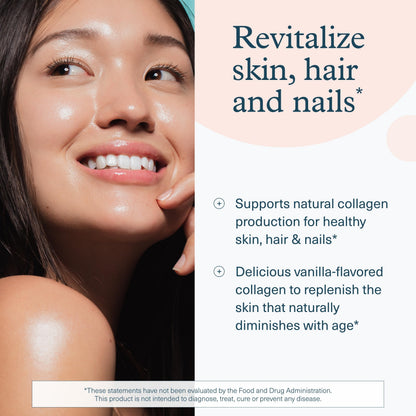 Youtheory Collagen Powder Vanilla 10 oz – Hydrolyzed Collagen with Vitamin C & Biotin