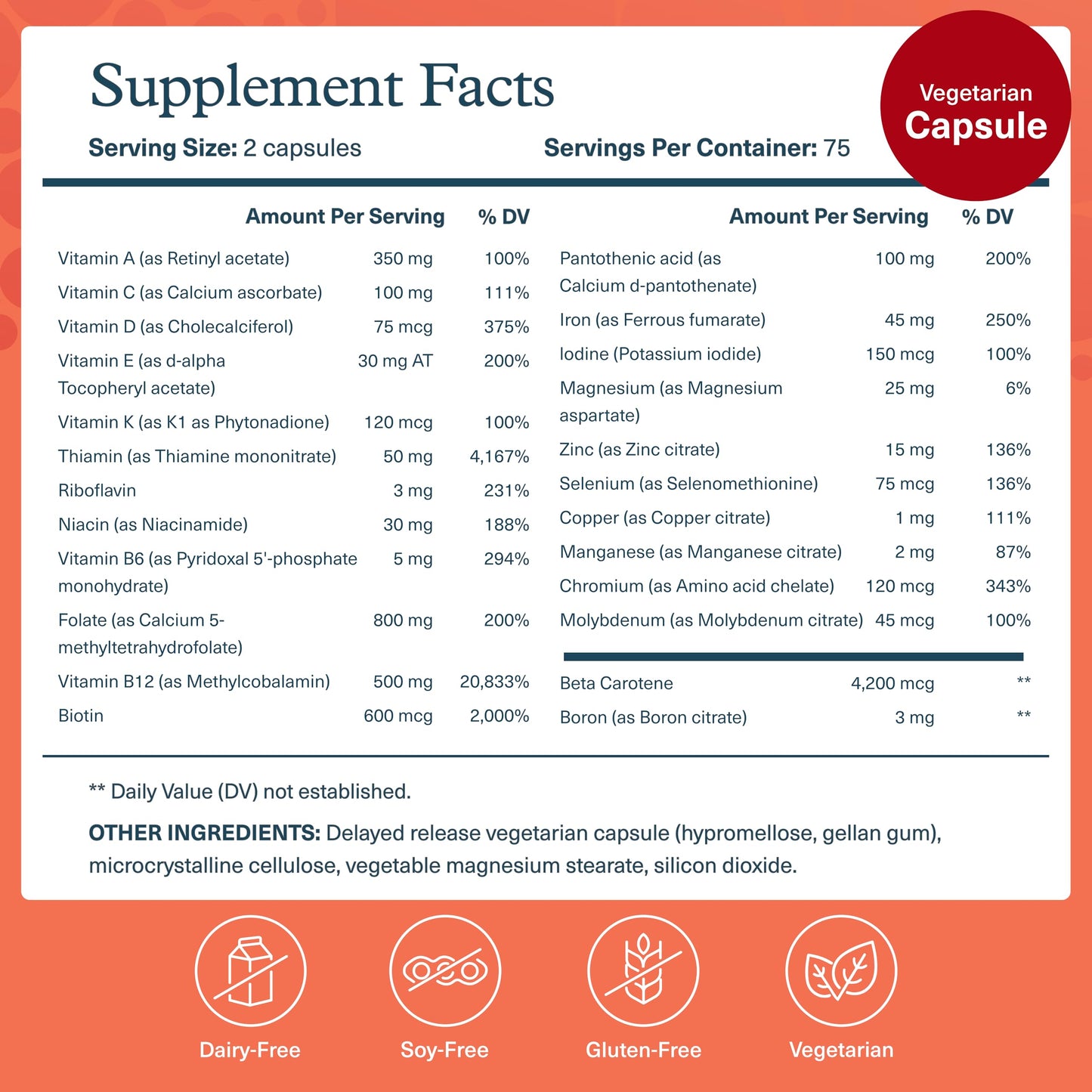 Youtheory High Potency Multi GLP-1 Support | High Absorption Multivitamins for Immune & Bone Health - 150 Vegetarian Capsules