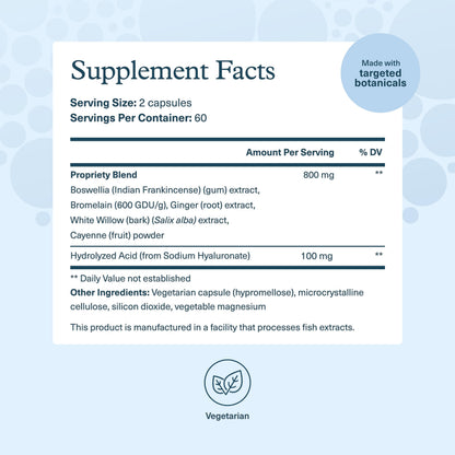Youtheory Hyaluronic Acid Advanced Formula - Joint & Skin Support with Boswellia - Dairy/Soy/Gluten Free - 120 Veg Capsules