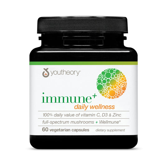 Youtheory Immune+ Daily Wellness – Vegetarian Immune Support (Vitamin C, D3, Zinc) 60 Veg Caps BritishVita | Premium UK Vitamins & Wellness Supplements