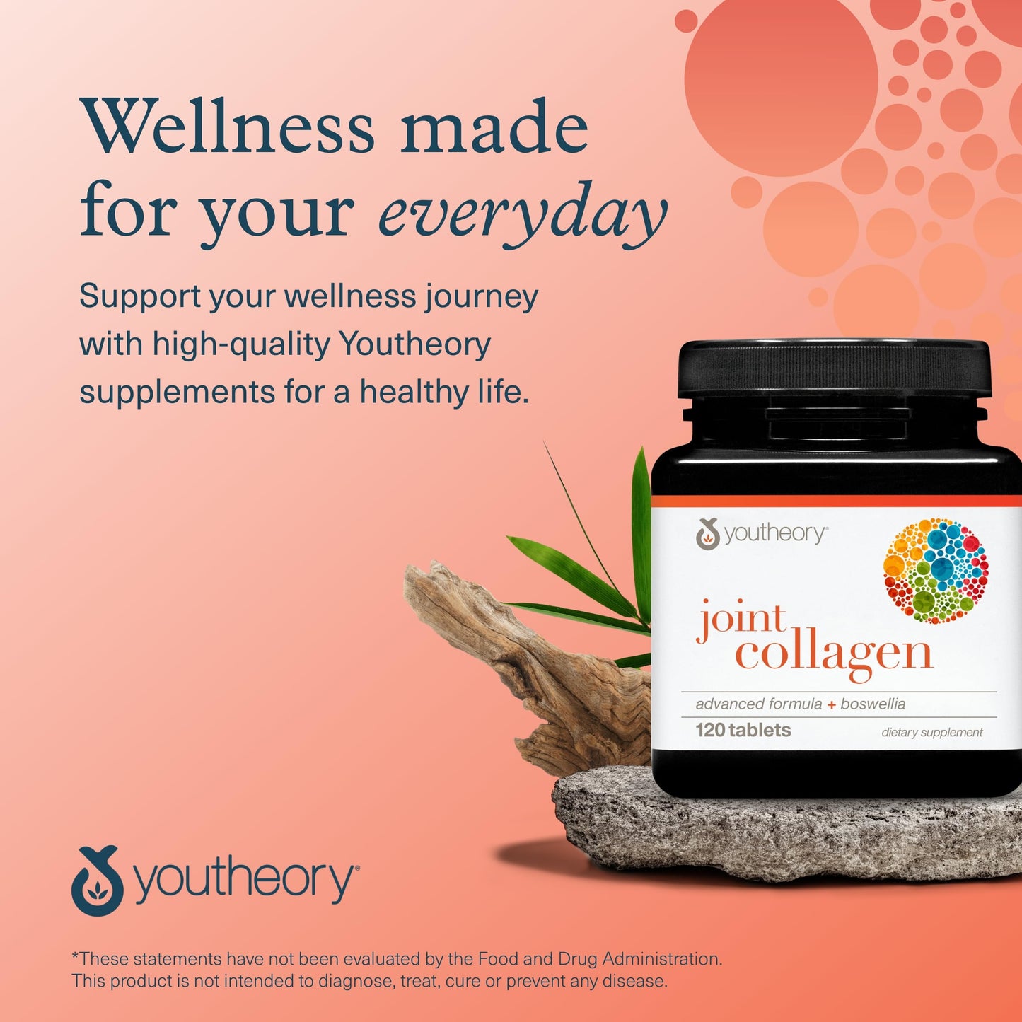 Youtheory Joint Collagen Advanced – 120 Tablets (60-Day) – Joint Support for Women & Men