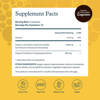 Youtheory Lion’s Mane+ Capsule 90 Vegetarian Capsules – Brain Health & Focus