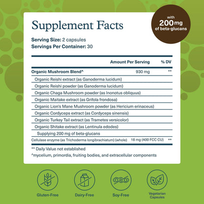 Youtheory Mushroom Immune Complex – Vegan Immune Support (60 Vegetarian Capsules)
