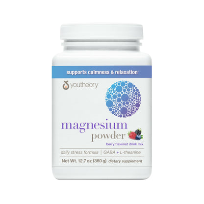 Youtheory Relax Magnesium Powder Berry 12.7 oz – Relaxation Support, Vegan Magnesium