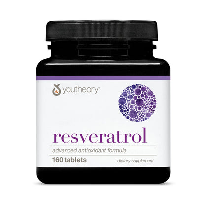Youtheory Resveratrol Advanced Antioxidant Formula | ResVida 100 mg | 160 Tablets