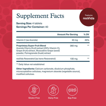 Youtheory Resveratrol Advanced Antioxidant Formula | ResVida 100 mg | 160 Tablets