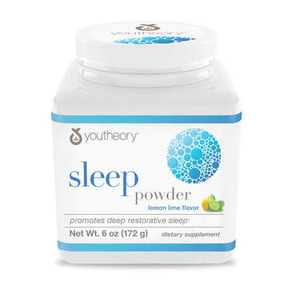 Youtheory Sleep Nighttime Powder – Sleep Support with Melatonin, Magnesium, L-Theanine & L-Glycine | Dairy, Soy & Gluten Free – 6 oz