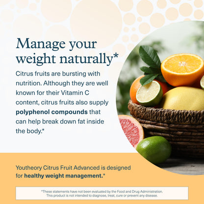 Youtheory Slimming Citrus Fruit - Vegan Health Supplement with Chromium - 60 Vegetarian Capsules