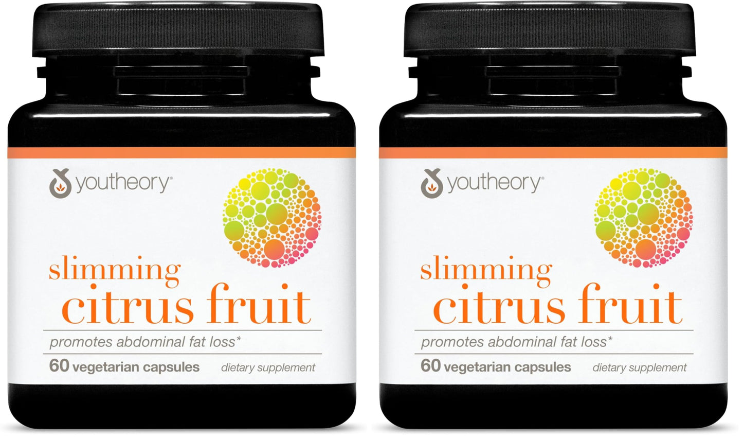 Youtheory Slimming Citrus Fruit – Vegan Health Supplement with Chromium | 2 x 60 Veg Capsules