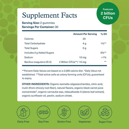Youtheory Spore Probiotic – Vegan Gut Support, Bacillus Coagulans | 60 Gummies