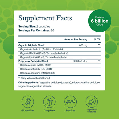 Youtheory Spore Probiotic 6B CFU - Digestive Support - 60 Veggie Caps
