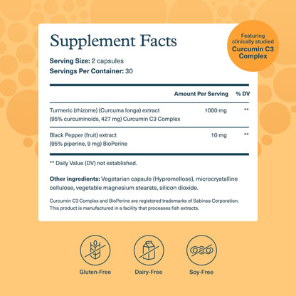 Youtheory Turmeric Extra Strength 1,000 mg - Brain, Muscle & Joint Health | Bioenhancers, Curcuminoids & Herbal Extracts - USP Verified - 60 Vegetarian Capsules