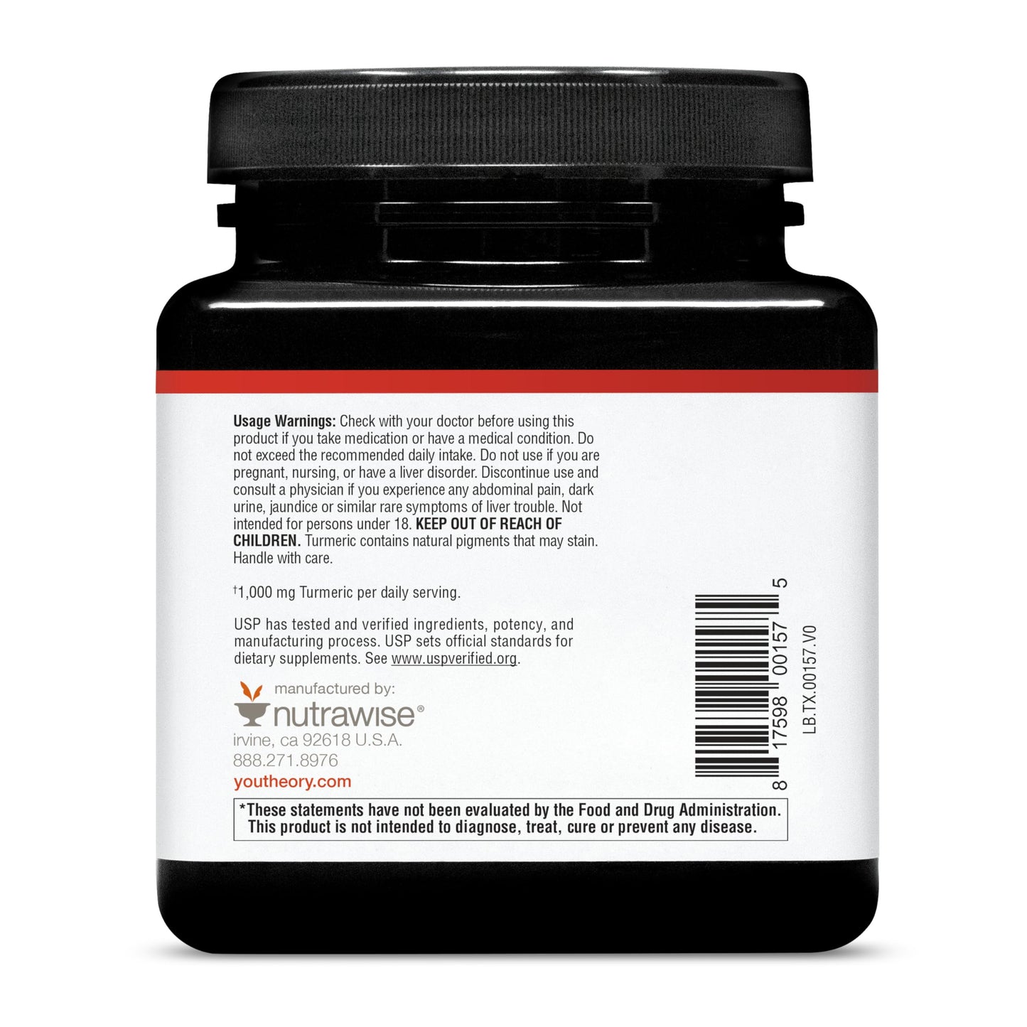 Youtheory Turmeric Extra Strength 1,000 mg | Curcumin with 10 mg BioPerine | 120 Veg Capsules
