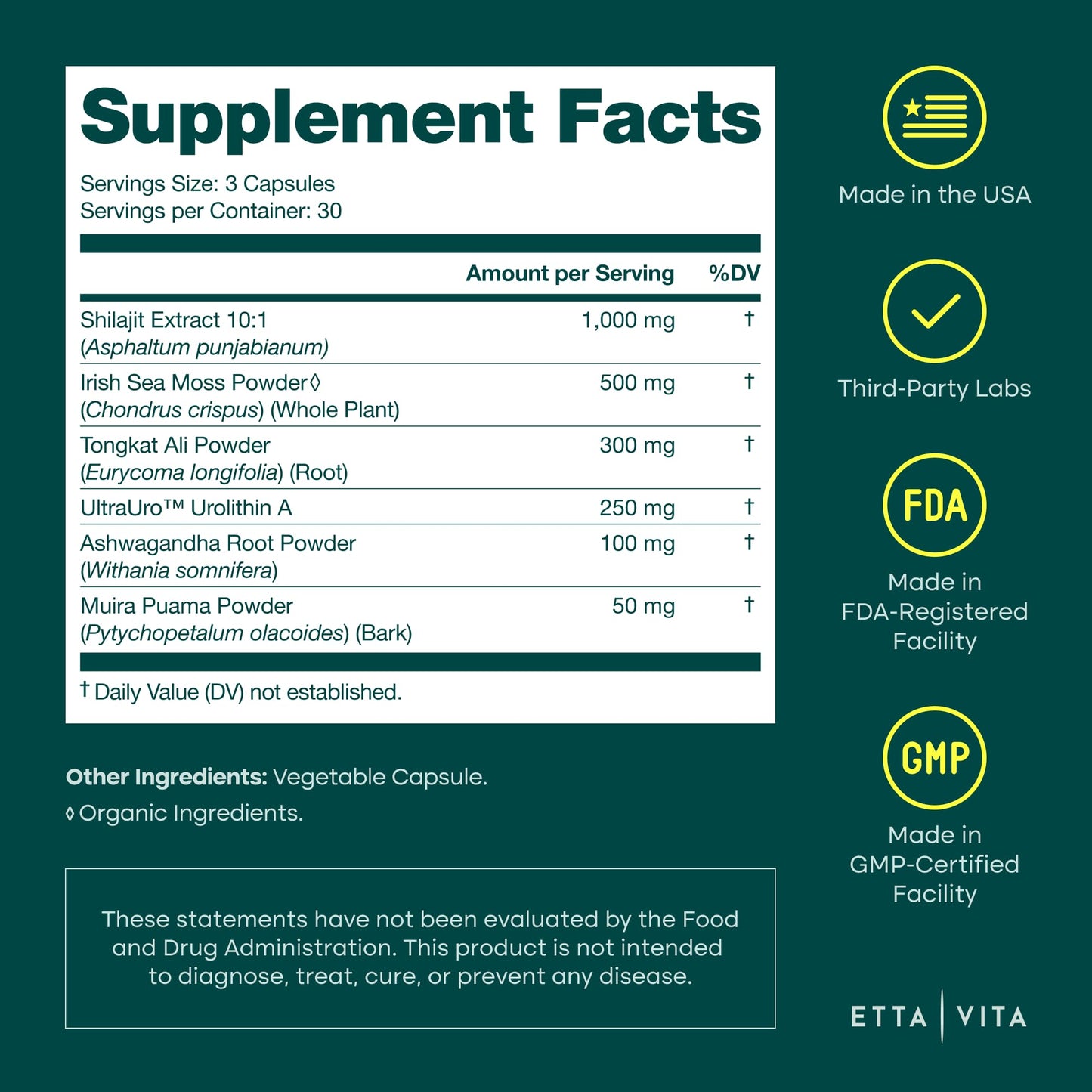 Youthful Urolithin-A Complex with Shilajit & Sea Moss | Energy & Focus