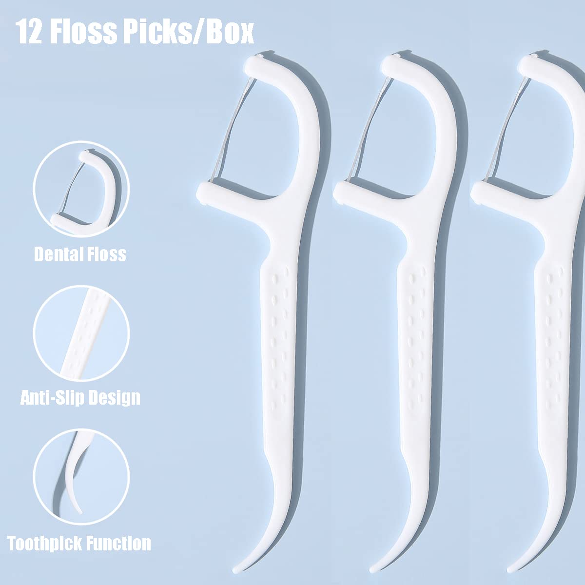YRAKOZIN 4-Pack Portable Floss Dispenser – Travel Dental Floss & Toothpick Holder (White)