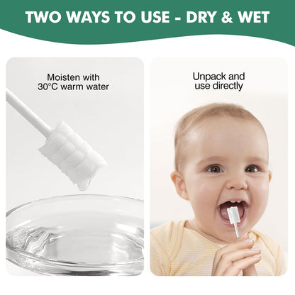 Yruzqne 52-Pcs Baby Tongue Cleaner, Disposable Baby Toothbrush & Infant Oral Cleaner