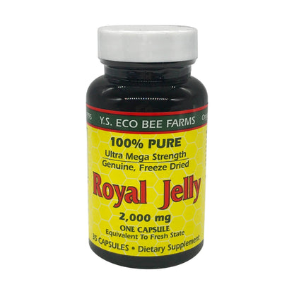 YS BEE Farms Pure Royal Jelly Capsules, 35 CT | 2000 mg per Capsule, Ultra Strength