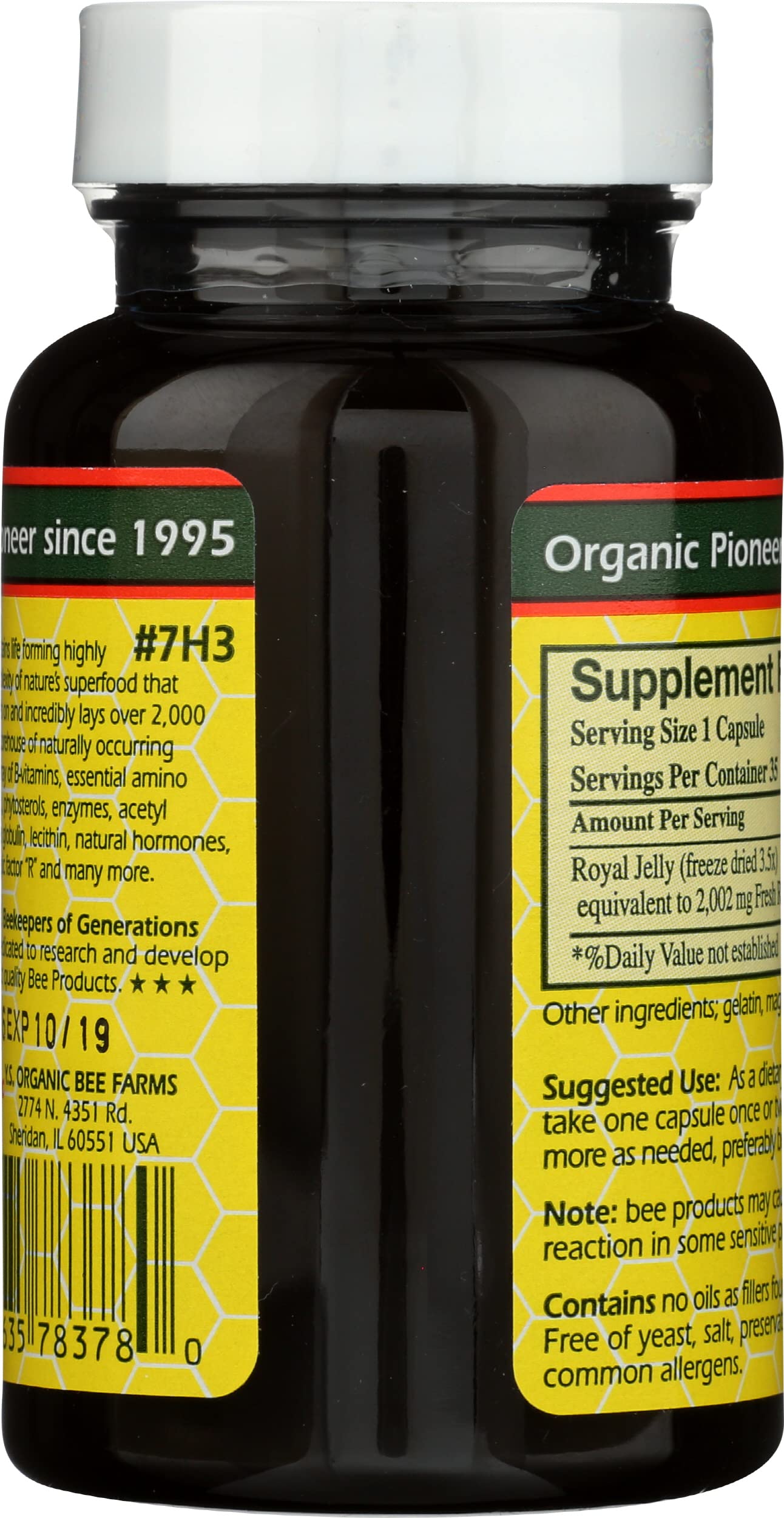 YS BEE Farms Pure Royal Jelly Capsules, 35 CT | 2000 mg per Capsule, Ultra Strength