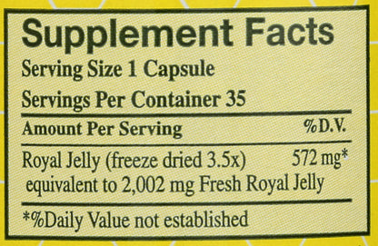 YS BEE Farms Pure Royal Jelly Capsules, 35 CT | 2000 mg per Capsule, Ultra Strength