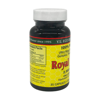 YS BEE Farms Pure Royal Jelly Capsules, 35 CT | 2000 mg per Capsule, Ultra Strength
