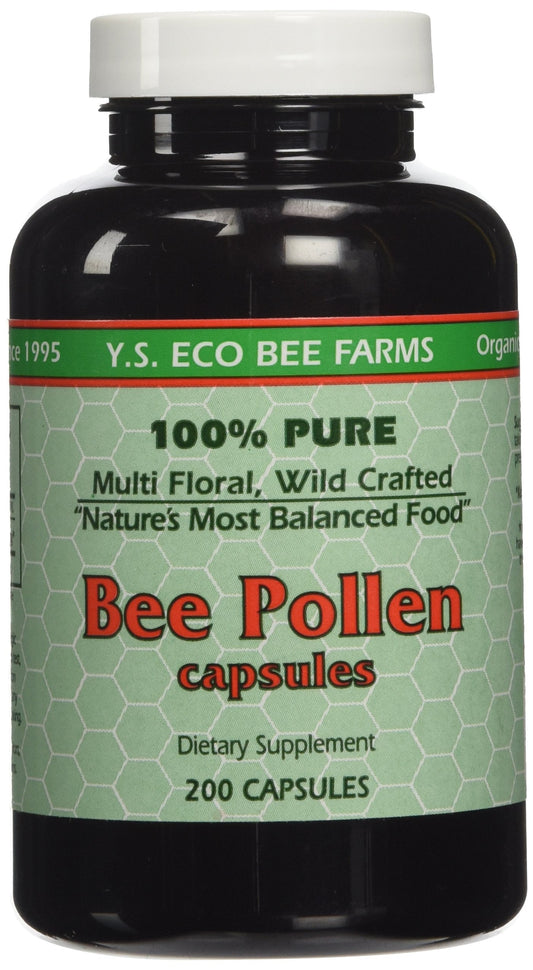 Y.S. ECO Bee Farms 1000mg Pure Bee Pollen – 200 Capsules BritishVita | Premium UK Vitamins & Wellness Supplements