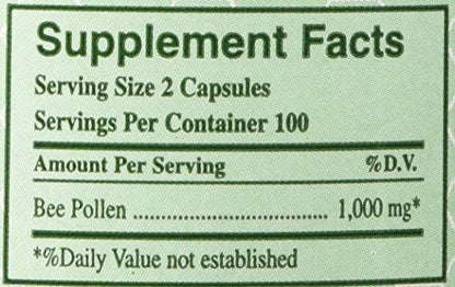 Y.S. ECO Bee Farms 1000mg Pure Bee Pollen – 200 Capsules