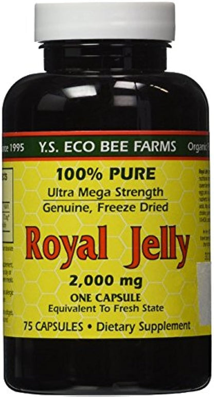 YS Eco Bee Farms Royal Jelly 2000 mg – 75 Capsules (2-Pack)