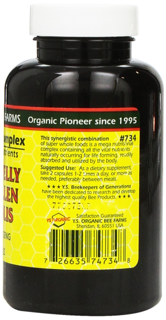 YS Eco Bee Farms Royal Jelly, Bee Pollen, Propolis + Korean Ginseng 90 Capsules (2 Pack)