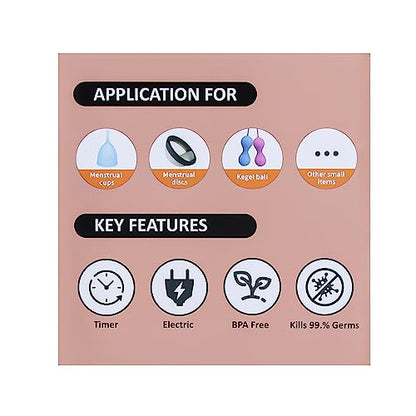 YTYOMUR Menstrual Cups with Sterilizer - 2 Reusable Cups + Cleaner Set