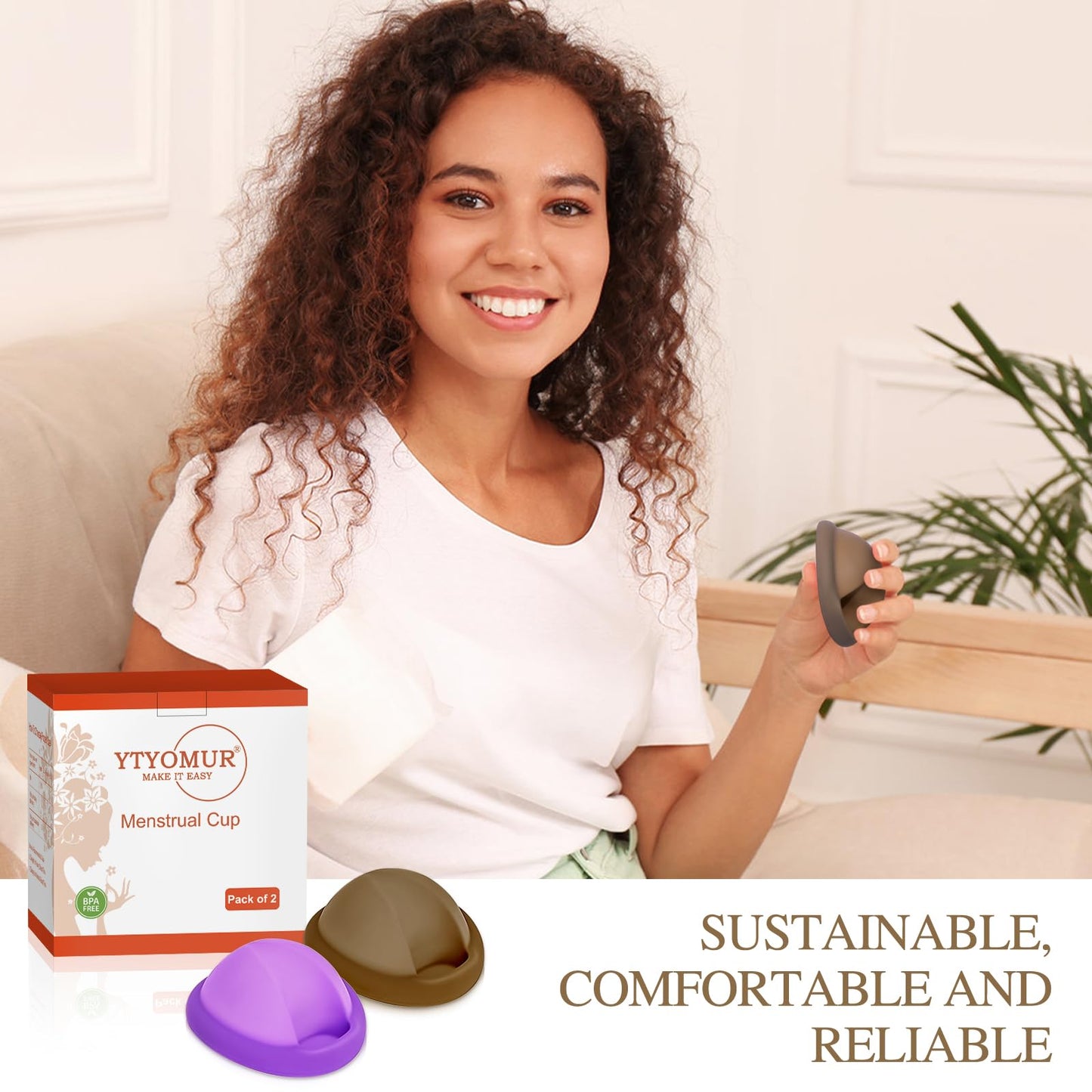 YTYOMUR Reusable Menstrual Disc - Large Size, Pack of 2 | Leakproof & Comfortable