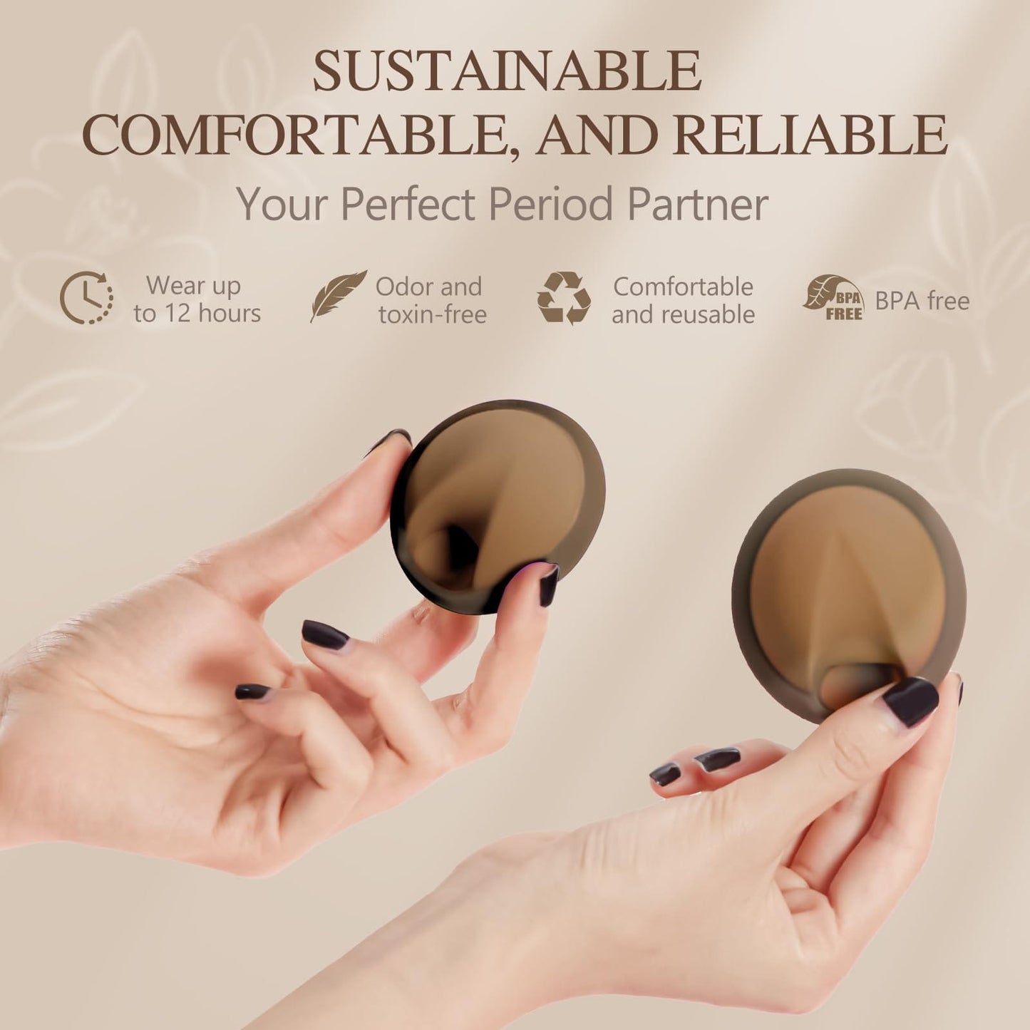 YTYOMUR Reusable Menstrual Disc - Large Size, Pack of 2 | Leakproof & Comfortable