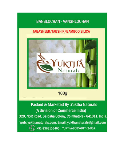 Yuktha Naturals Banslochan | Vanshlochan | Tabasheer | Tabashir Bamboo Silica - 100g