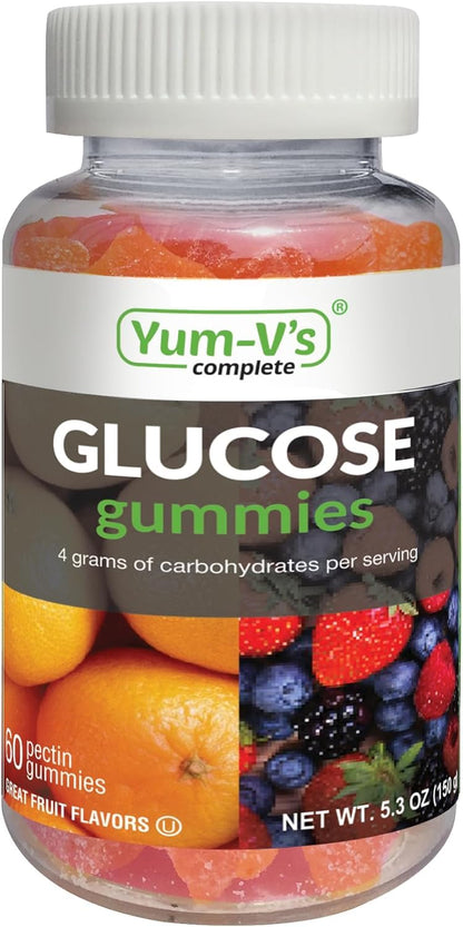 YUM-V'S Glucose Gummies – Fast Acting, Gluten Free & Vegan | 60 Gummies