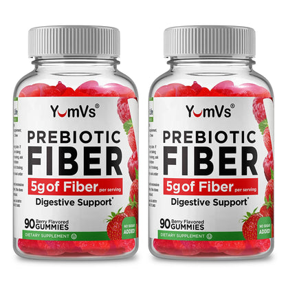 Yum-Vs Prebiotic Fiber Gummies - 5g Per Serving, Zero Sugar, Keto (90 Count)