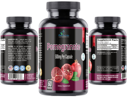 YUMMYVITE Pomegranate Capsules 500mg | Antioxidant Superfood, 60 Capsules