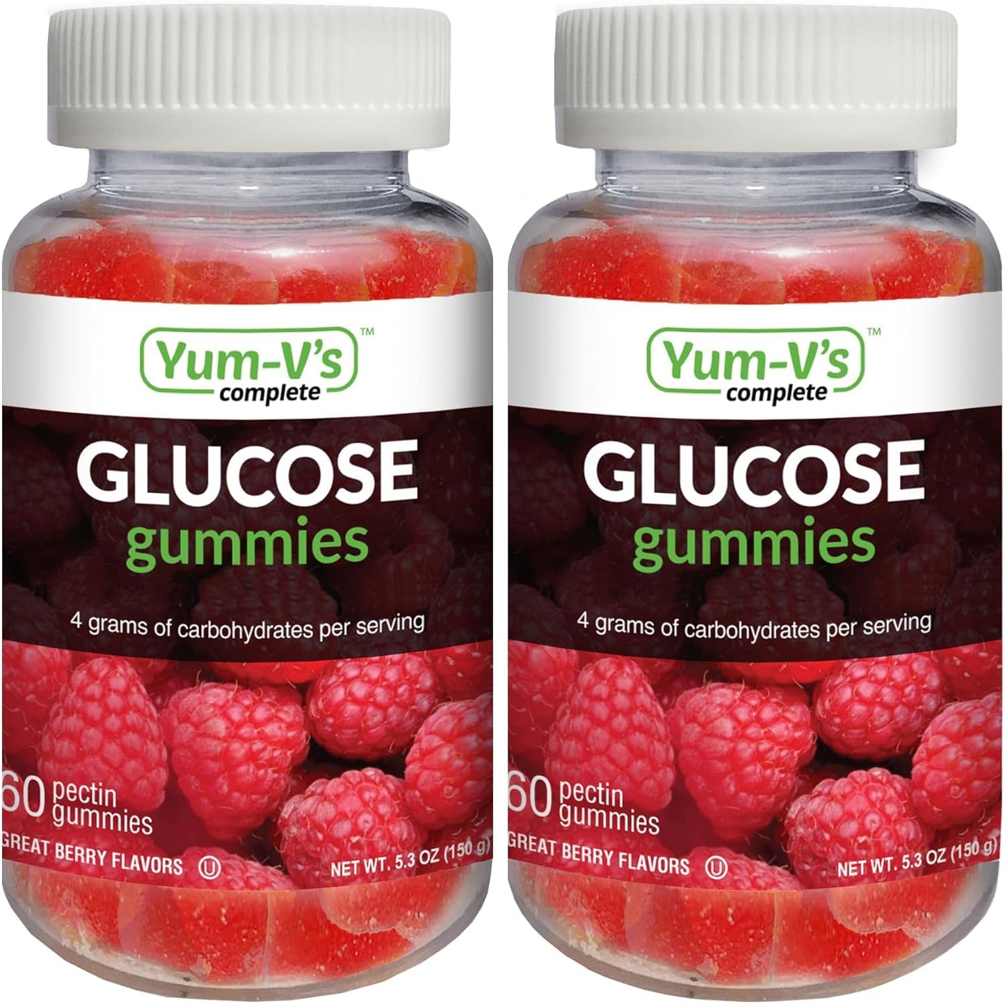 YUM-V'S Glucose Gummies – Fast Acting, Gluten Free & Vegan Berry Flavor
