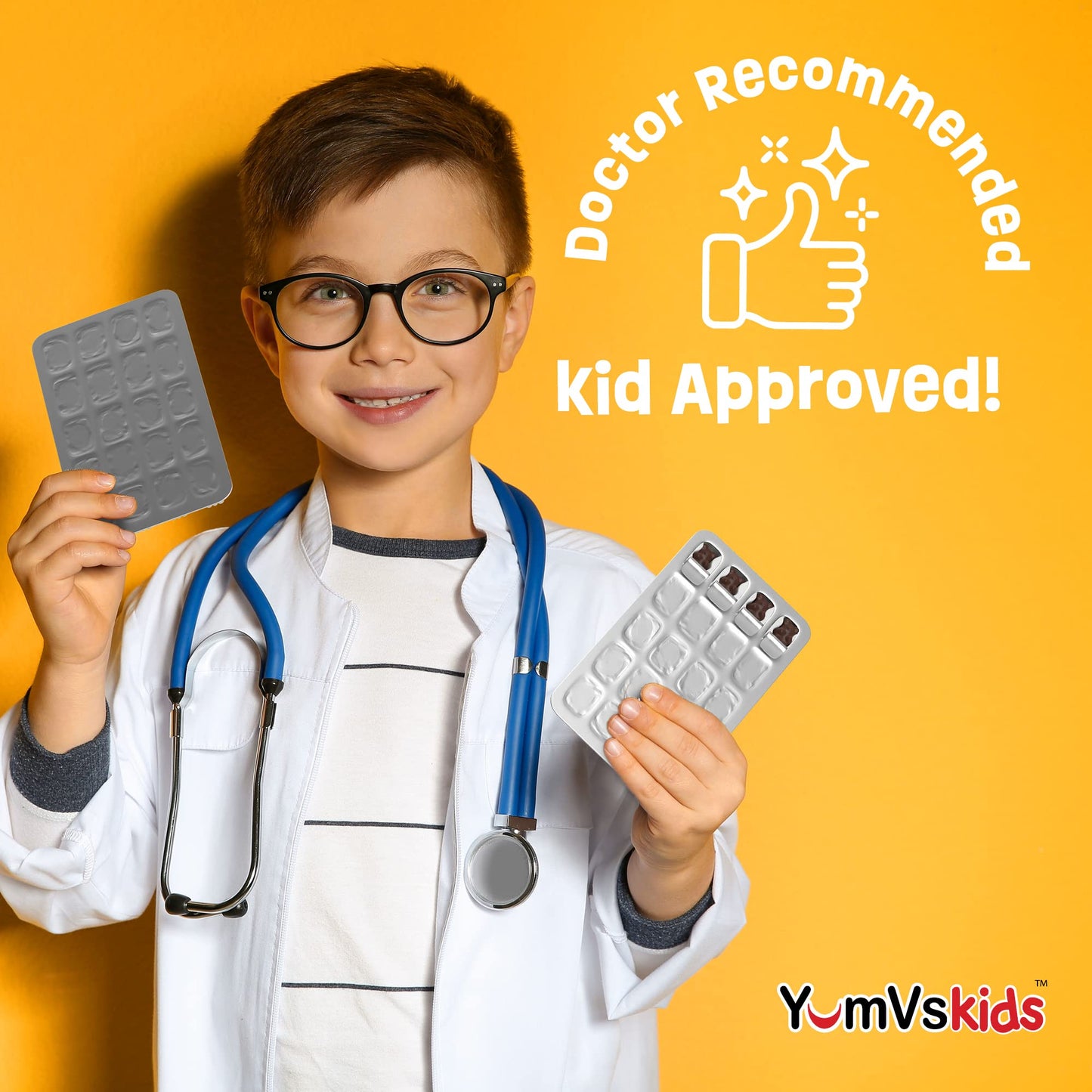 YUM-V'S Kids Multivitamin Chocolate Bears – 60 Count, 16 Vitamins & Minerals