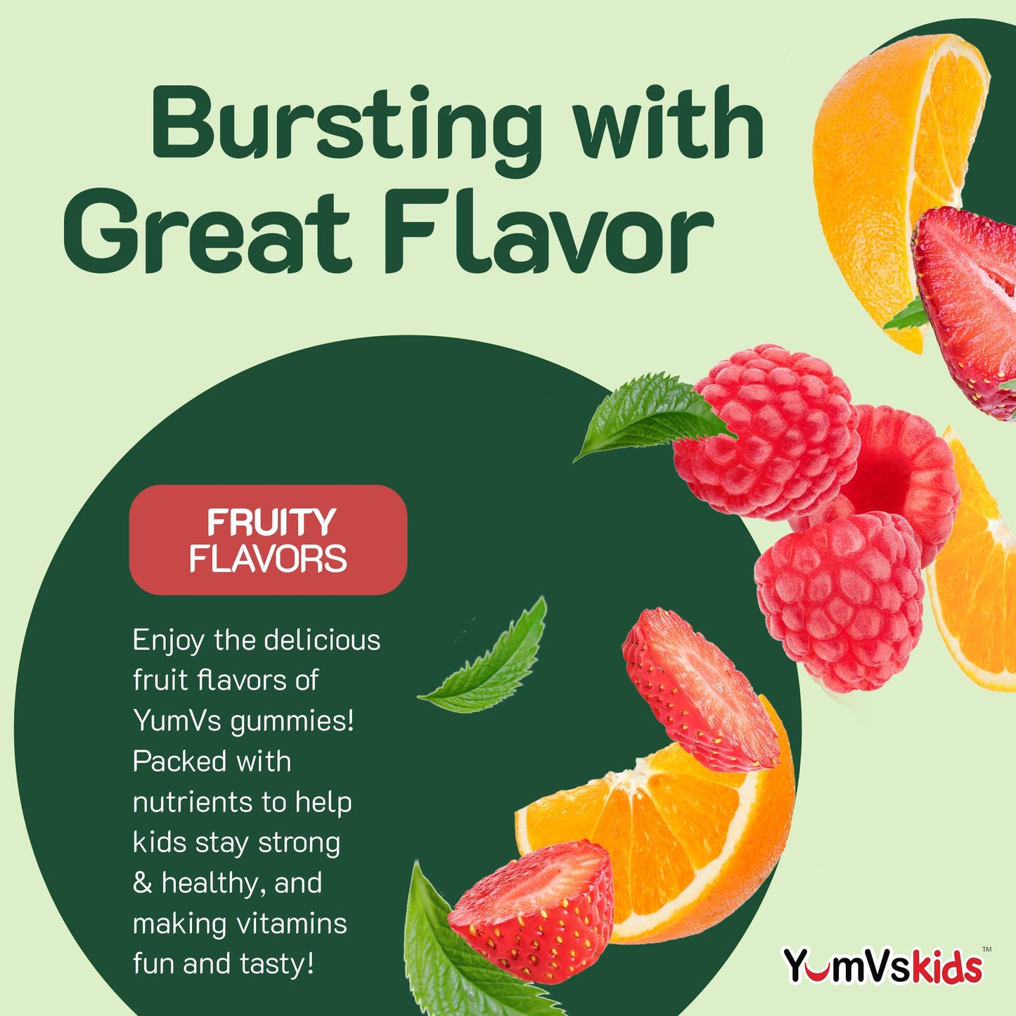 YumVs Kids Multivitamin Gummies - Fruit Flavored Chewable Multivitamin, 60 Count (Kosher, Halal, Gluten Free)