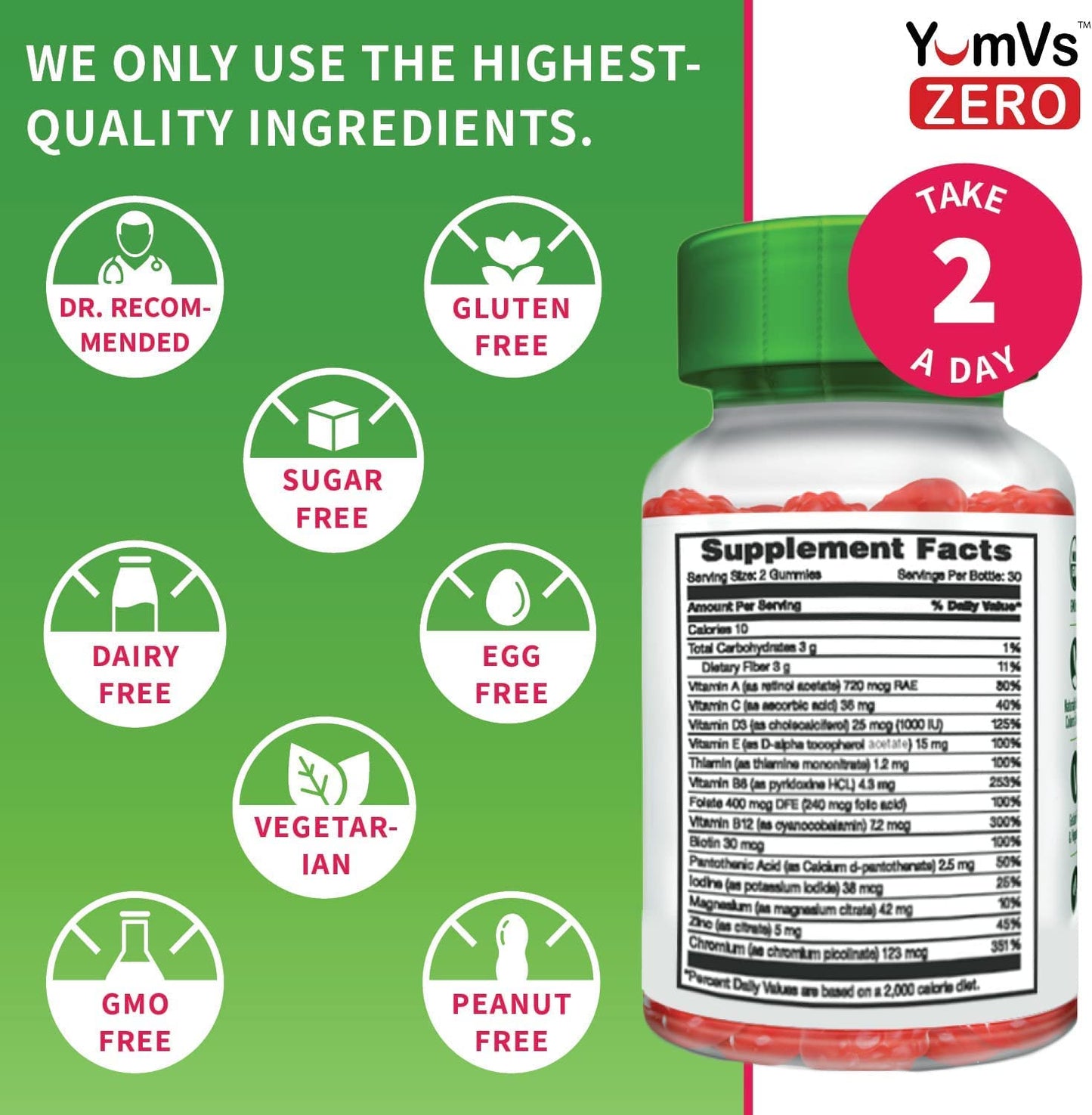 YUM-V'S Multivitamin Gummies - Sugar Free, Keto Friendly Vitamin Gummies (60 Count x 2)