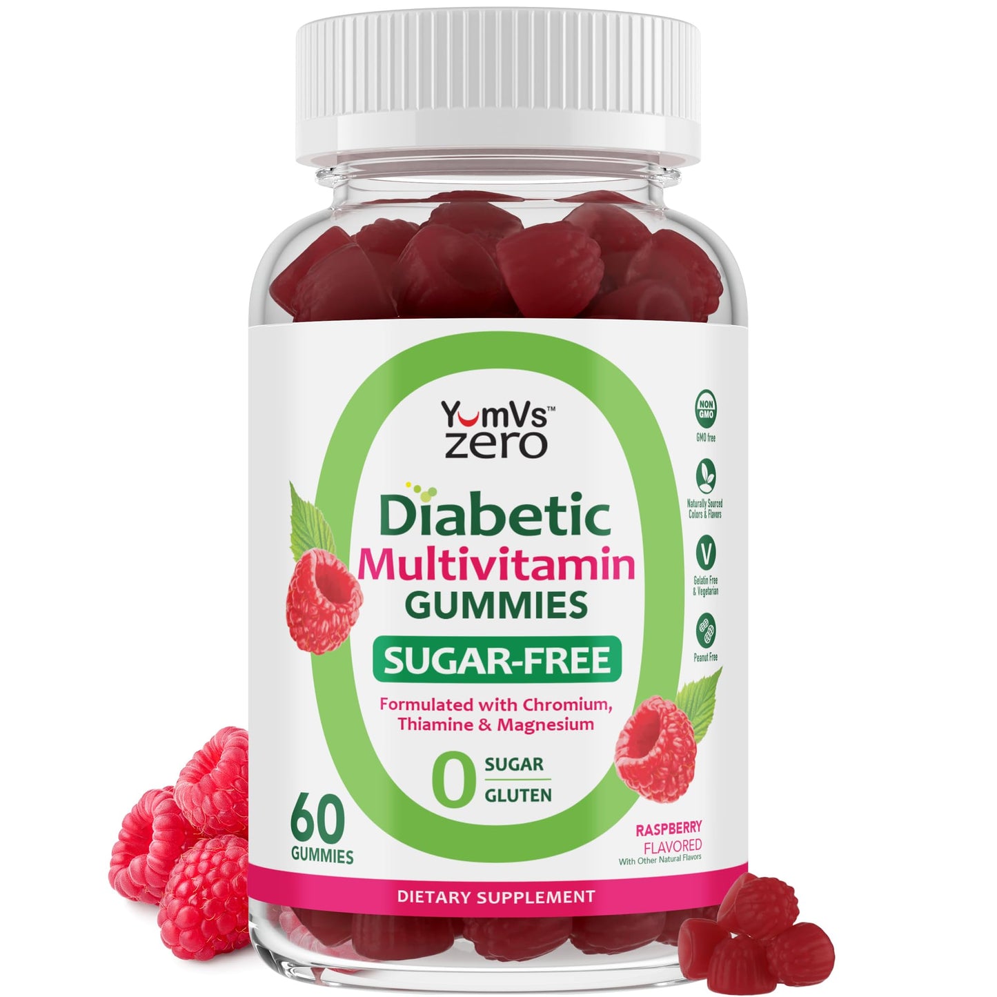 YUM-V'S Multivitamin for Women & Men – Sugar Free Gummy Vitamins | Zero Sugar, Keto-Friendly | 60 Count