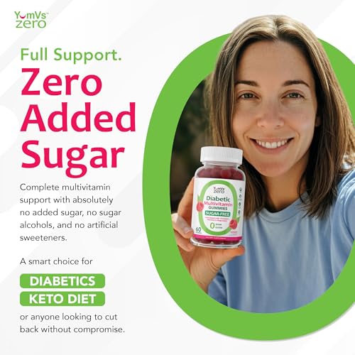 YUM-V'S Multivitamin for Women & Men – Sugar Free Gummy Vitamins | Zero Sugar, Keto-Friendly | 60 Count