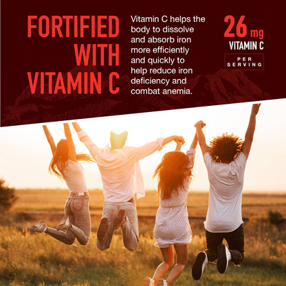 YUM-V'S Strong Earth Iron Gummies with Vitamin C - 60 Count (Iron Supplement)