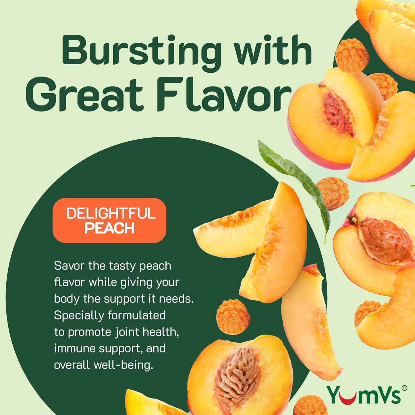 YumV’s Turmeric Gummies with Ginger & Piperine – Peach Flavor, Gluten Free (Vegetarian) – Pack of 2