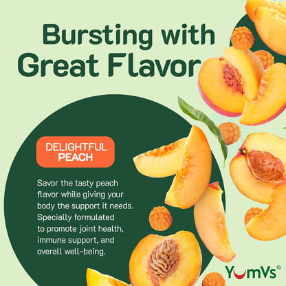 YumV’s Turmeric Gummies with Ginger & Piperine – Peach Flavor, Gluten Free (Vegetarian) – Pack of 2