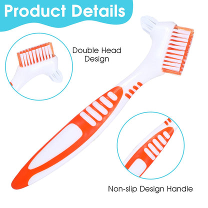YUXIANLB 2Pcs Denture Cleaning Brush Set - Double-Ended, Soft Bristles