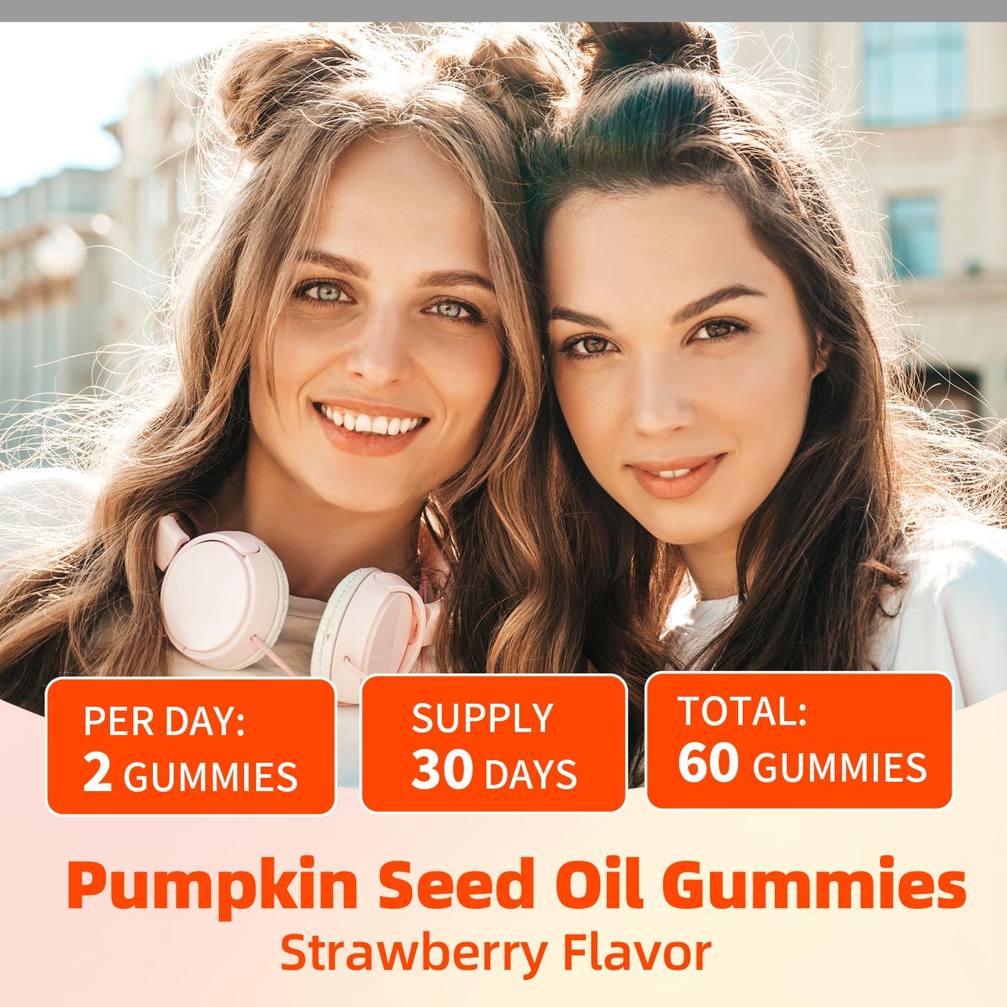 YXSW Pumpkin Seed Oil Gummies with Saw Palmetto – Hair Growth, Skin Health & Prostate Support | Strawberry Flavor, 60 Count