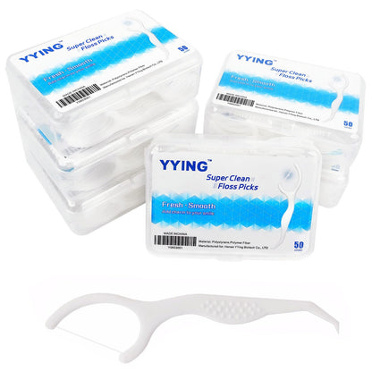 YYING Dental Floss Picks 300 Count – Extra Strong, Travel Case, Unscented